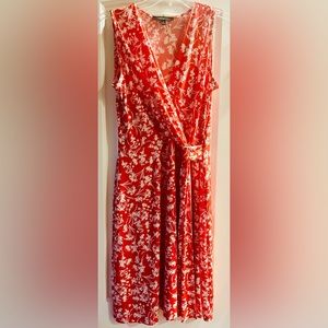 Hail3y:23 red & white faux wrap dress